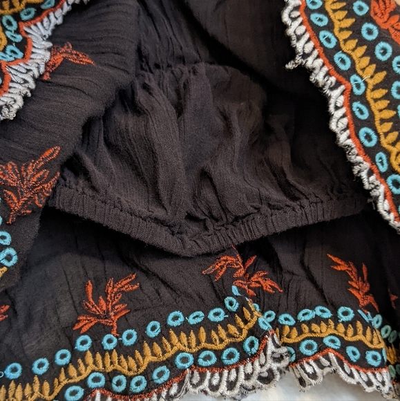 Free People Embroidered Layered Crop Strapless Festival Top size XS - Picture 5 of 7